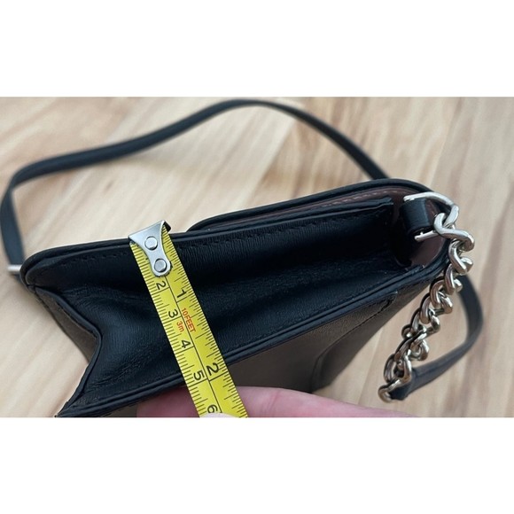 Kate Spade Convertible Flap Crossbody Black Gold Neve Medium Chain Purse Bag - Picture 6 of 11